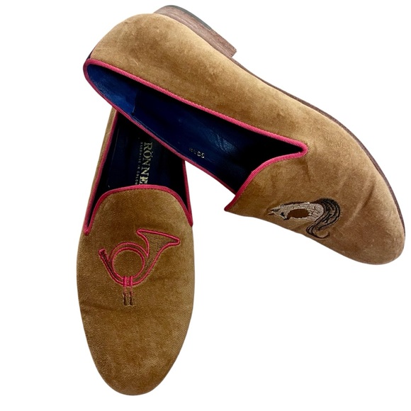 Ronner Mimosa Velvet Smoking Loafers | Fox | Camel Size 39 - Picture 2 of 9